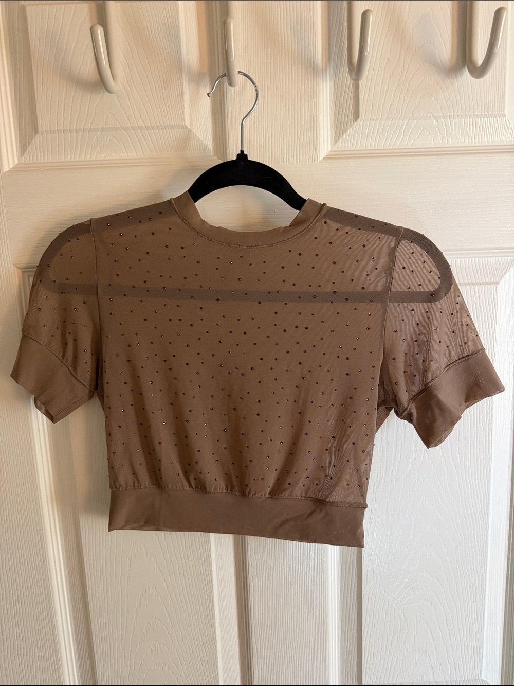 SKIMS Rhinestone Mesh Top
